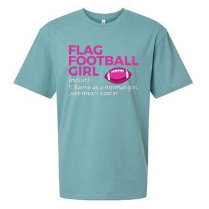 Flag Football Girl Definition Sueded Cloud Jersey T-Shirt