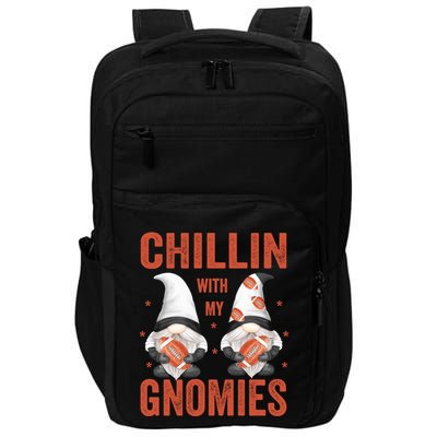 Funny Football Gnomes Chillin With My Gnomies Funny Gift Impact Tech Backpack