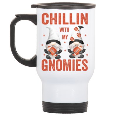 Funny Football Gnomes Chillin With My Gnomies Funny Gift Stainless Steel Travel Mug