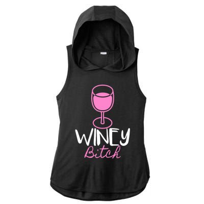 Funny Friend Gift Idea Winey Bitch For Wine Lover Funny Gift Ladies PosiCharge Tri-Blend Wicking Draft Hoodie Tank