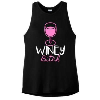 Funny Friend Gift Idea Winey Bitch For Wine Lover Funny Gift Ladies PosiCharge Tri-Blend Wicking Tank