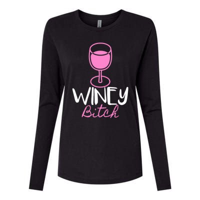 Funny Friend Gift Idea Winey Bitch For Wine Lover Funny Gift Womens Cotton Relaxed Long Sleeve T-Shirt