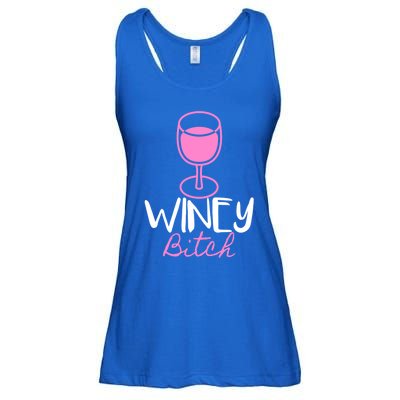 Funny Friend Gift Idea Winey Bitch For Wine Lover Funny Gift Ladies Essential Flowy Tank