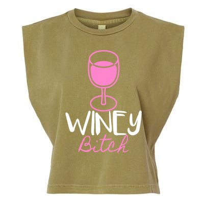 Funny Friend Gift Idea Winey Bitch For Wine Lover Funny Gift Garment-Dyed Women's Muscle Tee