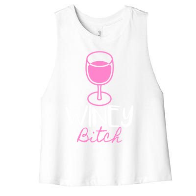 Funny Friend Gift Idea Winey Bitch For Wine Lover Funny Gift Women's Racerback Cropped Tank