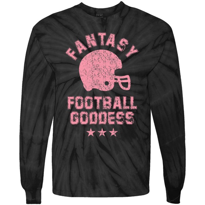 Fantasy Football Goddess Fantasy Football Draft Party Tie-Dye Long Sleeve Shirt