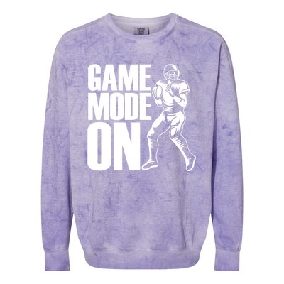 Funny Footballer Game Mode On American Football Player Cool Gift Colorblast Crewneck Sweatshirt