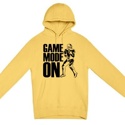 Funny Footballer Game Mode On American Football Player Cool Gift Premium Pullover Hoodie