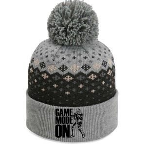 Funny Footballer Game Mode On American Football Player Cool Gift The Baniff Cuffed Pom Beanie