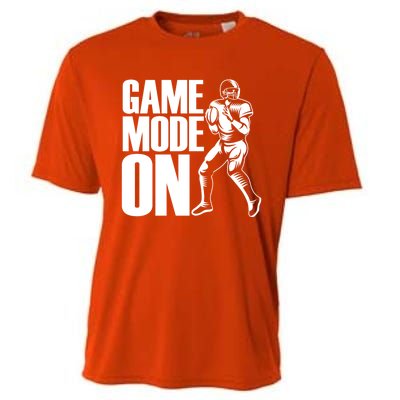 Funny Footballer Game Mode On American Football Player Cool Gift Cooling Performance Crew T-Shirt