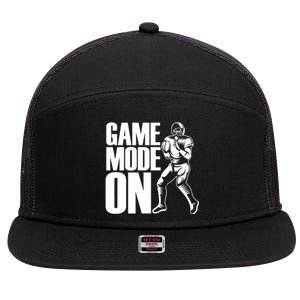 Funny Footballer Game Mode On American Football Player Cool Gift 7 Panel Mesh Trucker Snapback Hat