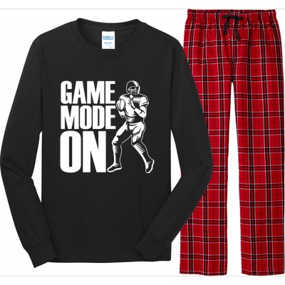 Funny Footballer Game Mode On American Football Player Cool Gift Long Sleeve Pajama Set