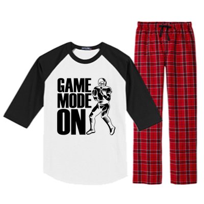 Funny Footballer Game Mode On American Football Player Cool Gift Raglan Sleeve Pajama Set