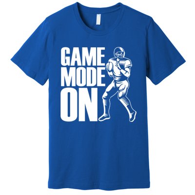 Funny Footballer Game Mode On American Football Player Cool Gift Premium T-Shirt