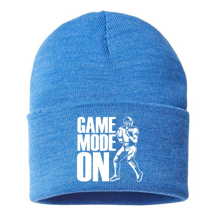 Funny Footballer Game Mode On American Football Player Cool Gift Sustainable Knit Beanie