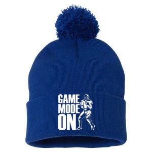 Funny Footballer Game Mode On American Football Player Cool Gift Pom Pom 12in Knit Beanie