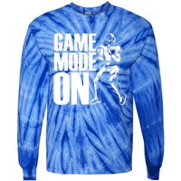 Funny Footballer Game Mode On American Football Player Cool Gift Tie-Dye Long Sleeve Shirt