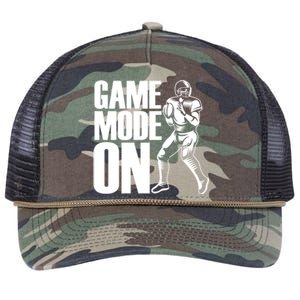 Funny Footballer Game Mode On American Football Player Cool Gift Retro Rope Trucker Hat Cap