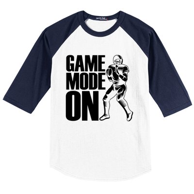 Funny Footballer Game Mode On American Football Player Cool Gift Baseball Sleeve Shirt