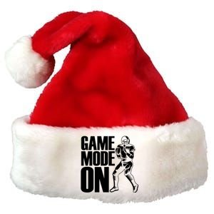 Funny Footballer Game Mode On American Football Player Cool Gift Premium Christmas Santa Hat