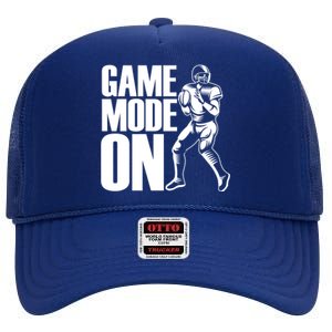 Funny Footballer Game Mode On American Football Player Cool Gift High Crown Mesh Back Trucker Hat