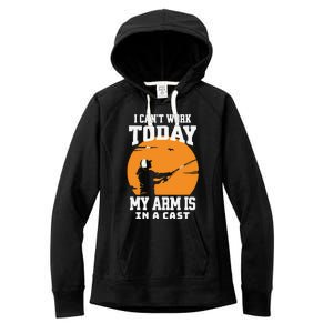 Funny Fishing Gifts for Fisherman Dad cant work Today Women's Fleece Hoodie