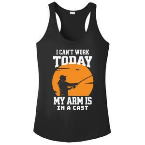 Funny Fishing Gifts for Fisherman Dad cant work Today Ladies PosiCharge Competitor Racerback Tank