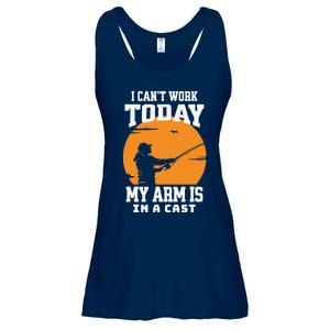 Funny Fishing Gifts for Fisherman Dad cant work Today Ladies Essential Flowy Tank