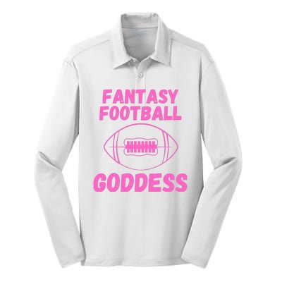 Fantasy Football Goddess, Funny Fantasy Football Funny Draft Silk Touch Performance Long Sleeve Polo