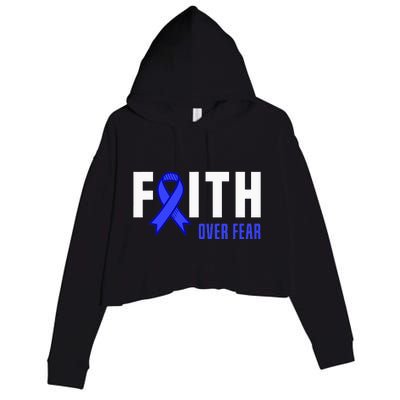 Faith Fear God ALS Warrior ALS Fighter ALS Awareness Crop Fleece Hoodie