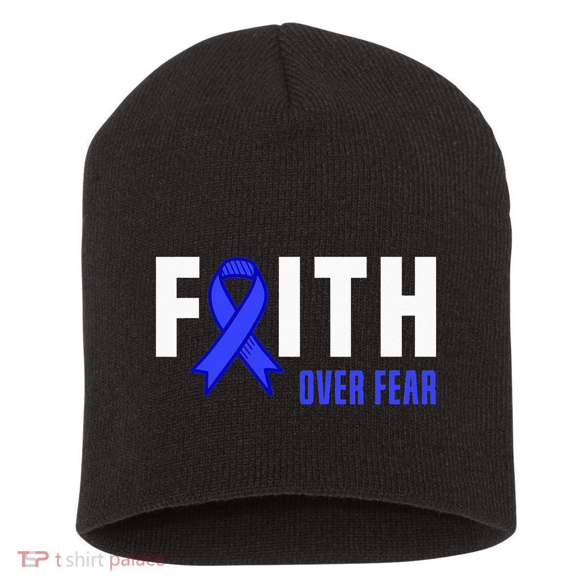 Faith Fear God ALS Warrior ALS Fighter ALS Awareness Short Acrylic Beanie