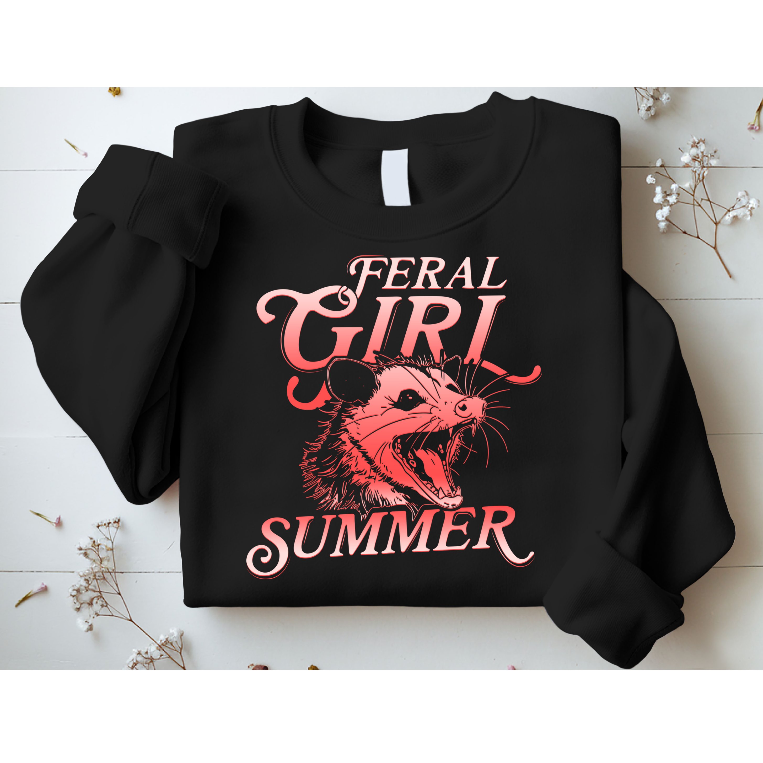 Funny Feral Girl Summer Opossum Sweatshirt