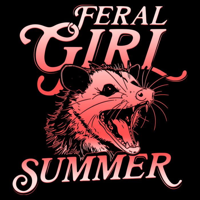 Funny Feral Girl Summer Opossum Sustainable Bucket Hat