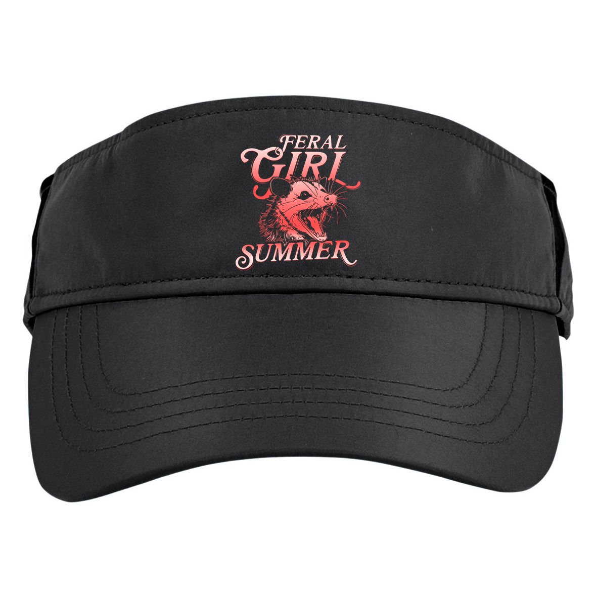Funny Feral Girl Summer Opossum Adult Drive Performance Visor
