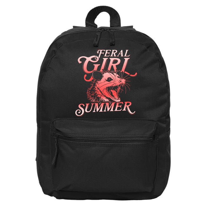 Funny Feral Girl Summer Opossum 16 in Basic Backpack
