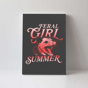 Funny Feral Girl Summer Opossum Canvas