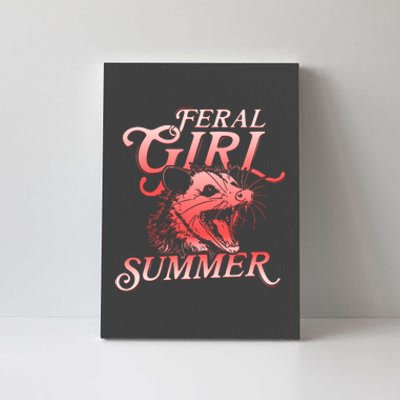 Funny Feral Girl Summer Opossum Canvas