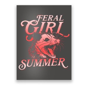 Funny Feral Girl Summer Opossum Poster