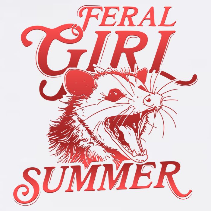 Funny Feral Girl Summer Opossum Garment-Dyed Sweatshirt