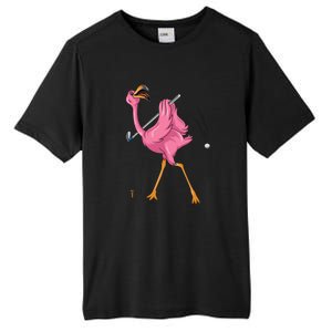 Funny Flamingo Golfing Flamingo Golf Flamingo Playing Golf Tall Fusion ChromaSoft Performance T-Shirt