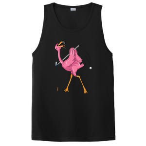 Funny Flamingo Golfing Flamingo Golf Flamingo Playing Golf PosiCharge Competitor Tank