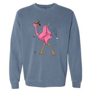 Funny Flamingo Golfing Flamingo Golf Flamingo Playing Golf Garment-Dyed Sweatshirt