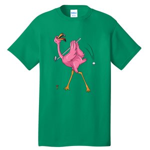 Funny Flamingo Golfing Flamingo Golf Flamingo Playing Golf Tall T-Shirt