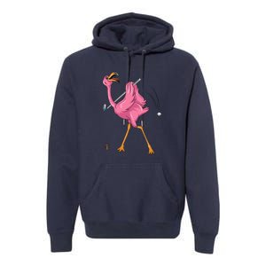 Funny Flamingo Golfing Flamingo Golf Flamingo Playing Golf Premium Hoodie