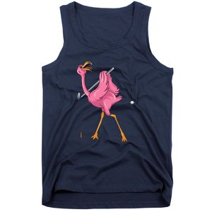 Funny Flamingo Golfing Flamingo Golf Flamingo Playing Golf Tank Top