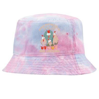 Funny Farming Gardening Plant Garden Chicken Plants Tie-Dyed Bucket Hat