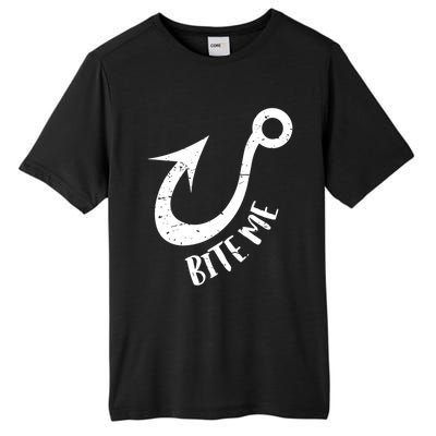 Funny Fishing Gift Bite Me Cool Gift Tall Fusion ChromaSoft Performance T-Shirt