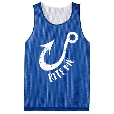 Funny Fishing Gift Bite Me Cool Gift Mesh Reversible Basketball Jersey Tank