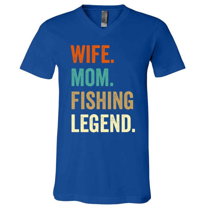 Fishing Funny Gift For Wife Mom Gift Gift V-Neck T-Shirt