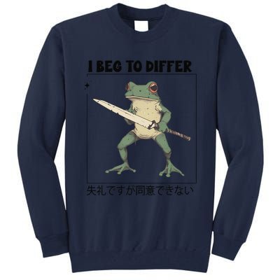 Funny Frog Graphic I Beg To Differ Frog Japanese Tall Sweatshirt